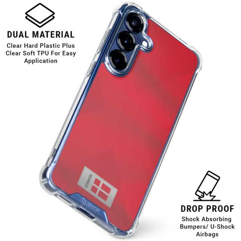 Denmark Soccer Flag Galaxy S25 Plus Clear Case